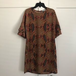 Veronica m snake print mini shift dress